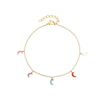 Rainbow Moons Anklet
